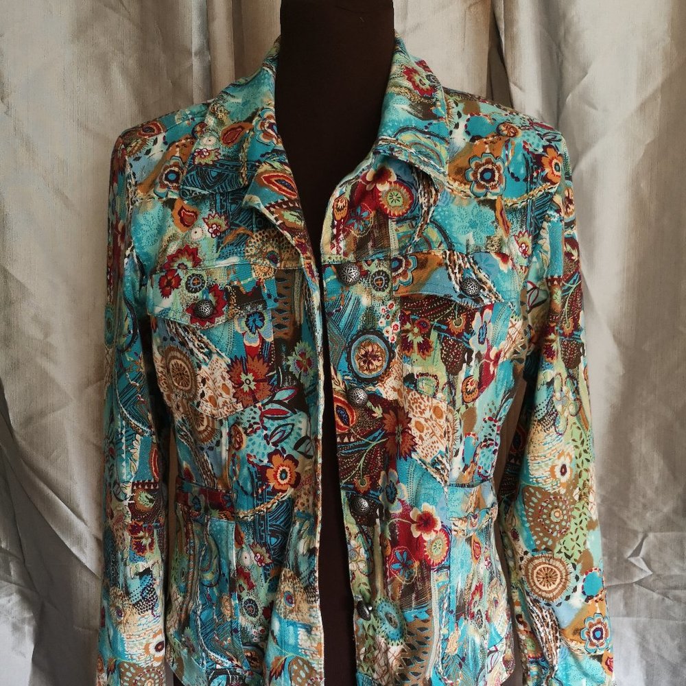 Stretch Christopher & Banks jean jacket, Size Medium